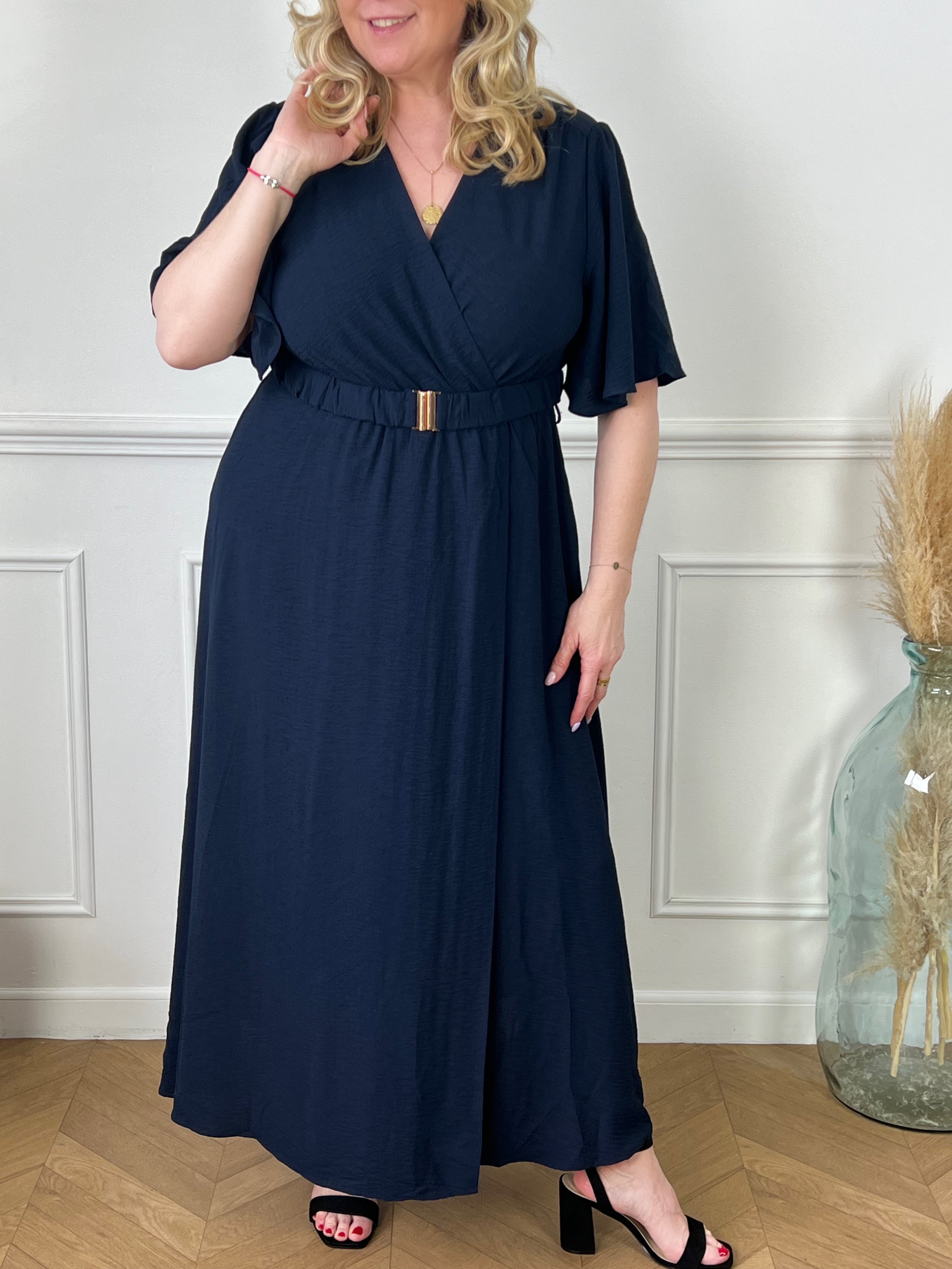 Robe longue bleue marine grande taille femme Loicia