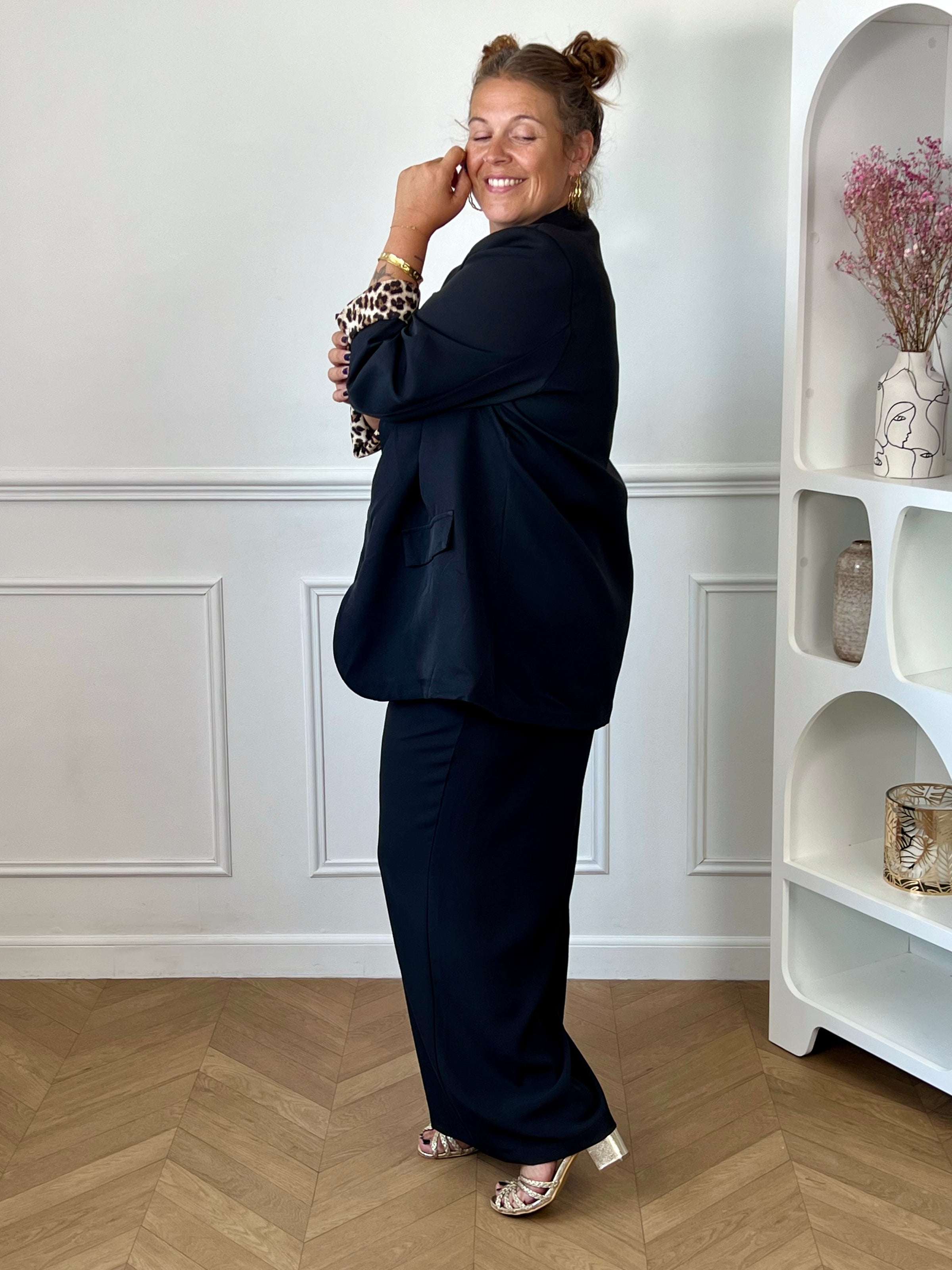 Blazer noir grande taille : Leonora