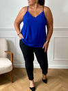 Top bleu grande taille : Alexina