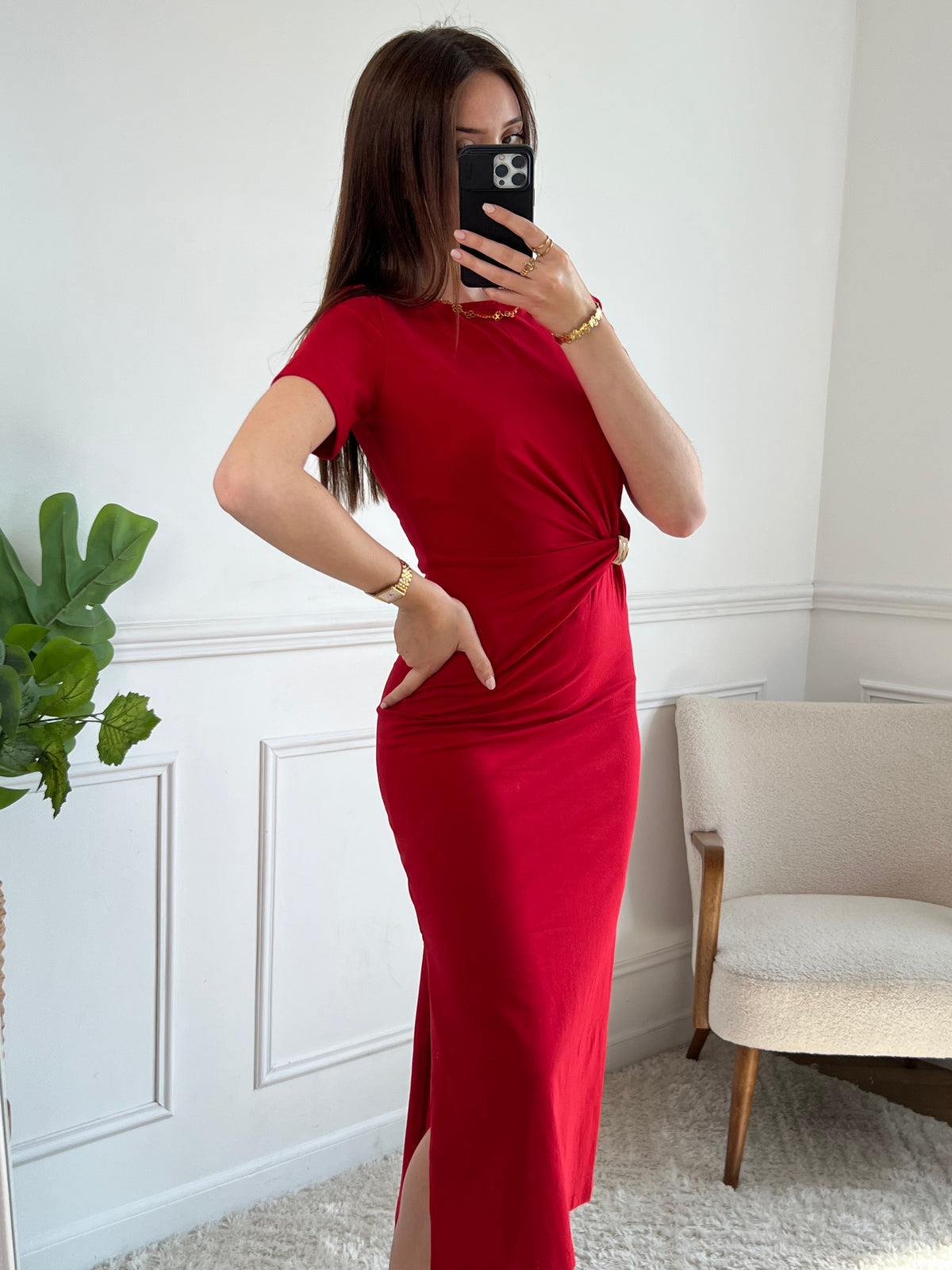 Robe longue rouge : Carla