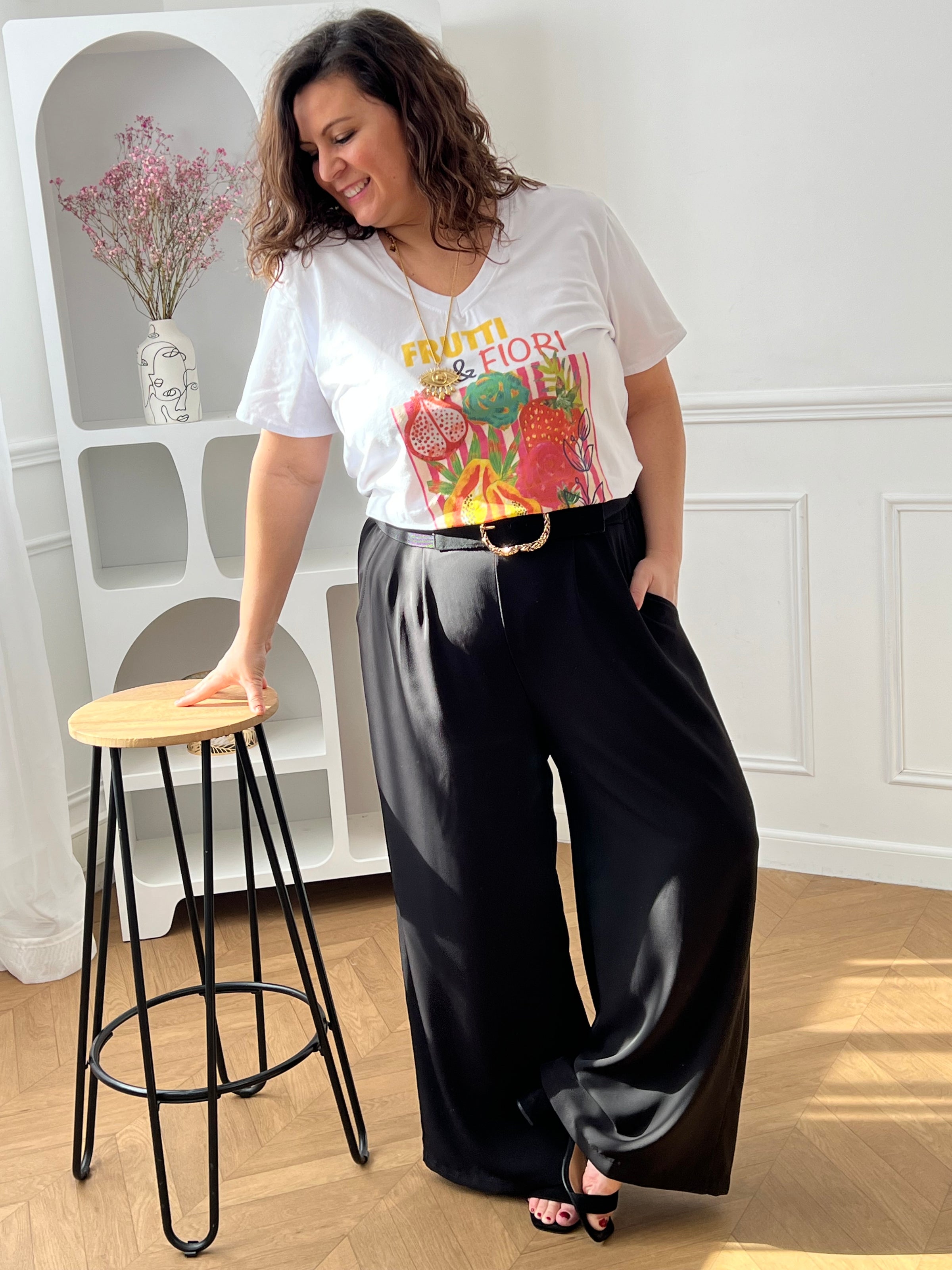 Tee-shirt écru grande taille : Frutti & Flori