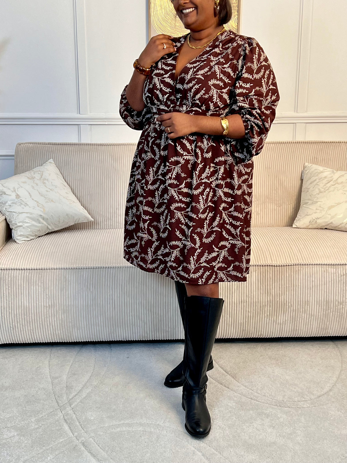 Robe courte à motifs grande taille : Lynaia