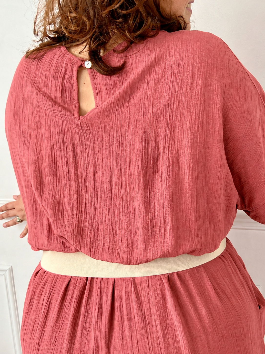 Combinaison rose grande taille : Savanah