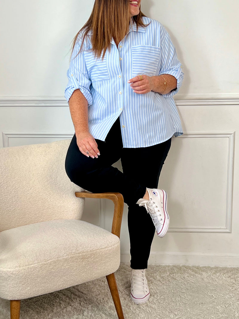 Chemise longue rayée : Nelyo
