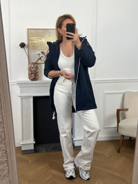 Manteau fourré long bleu marine : Anais