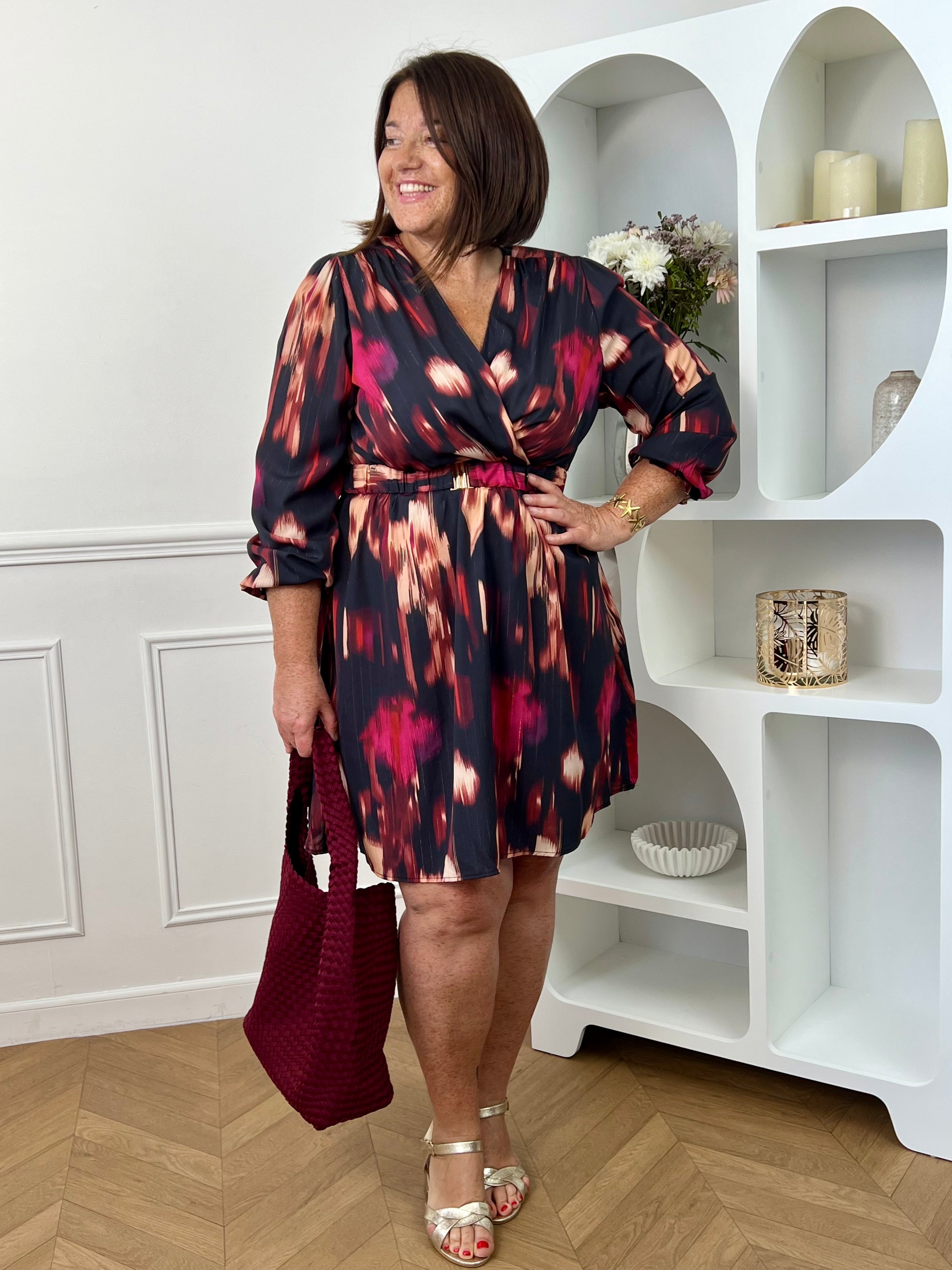 Colorful short dress Plus size: Cleia