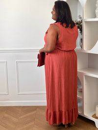 Robe longue rose grande taille : Apolina