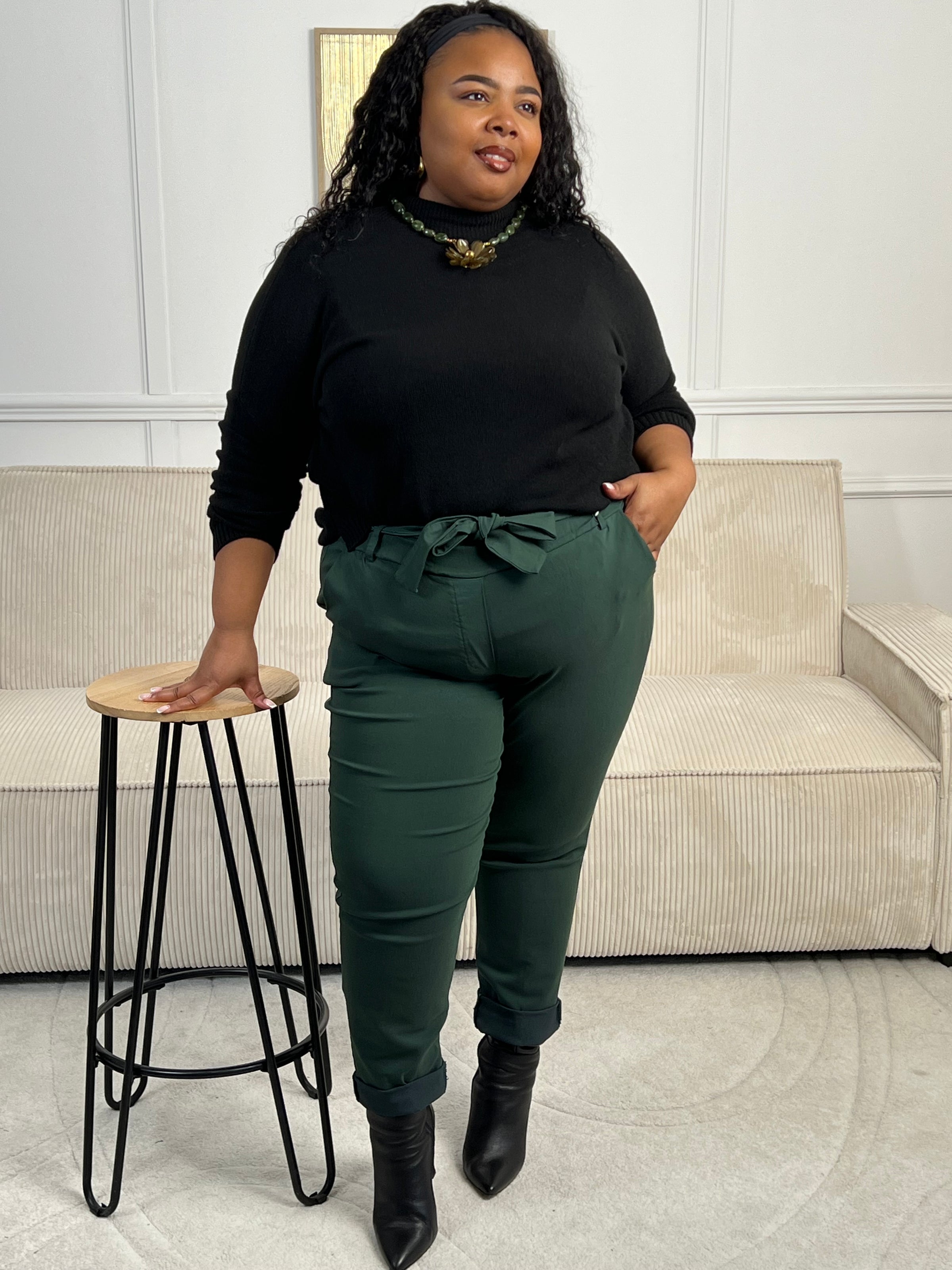 Pantalon vert foncé grande taille : Diego