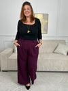Pantalon prune coupe droite grande taille : Elie
