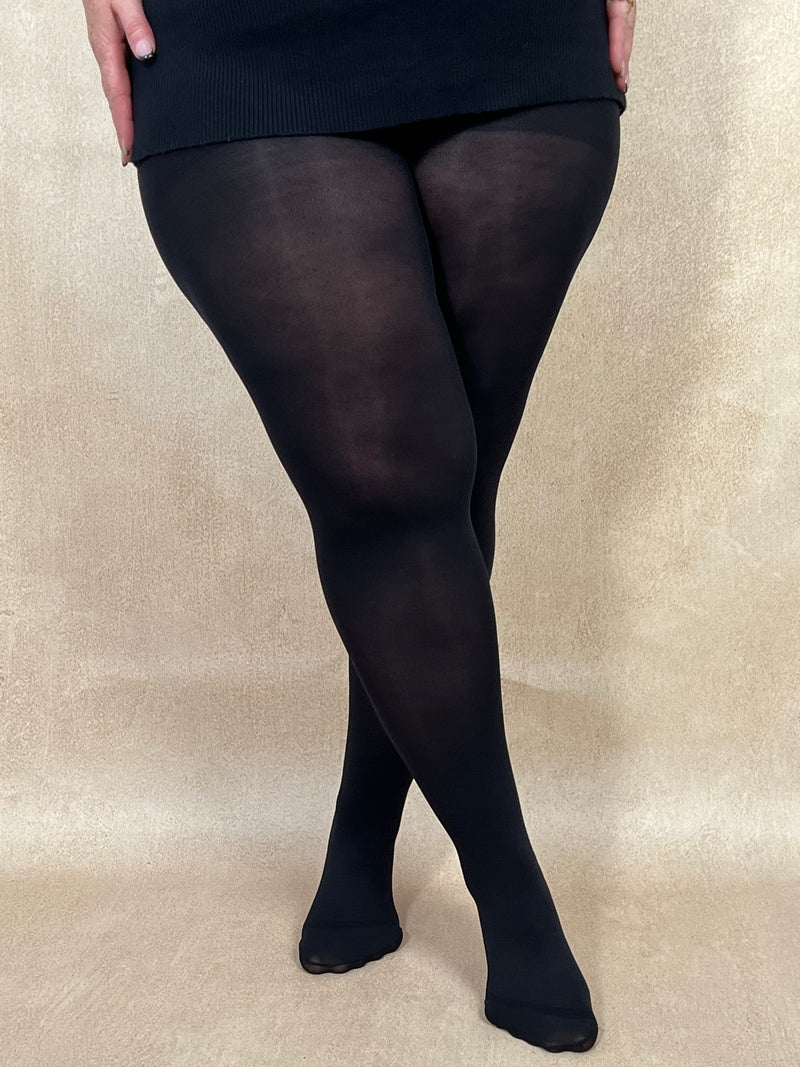 Collant noir opaque grande taille : Aedan