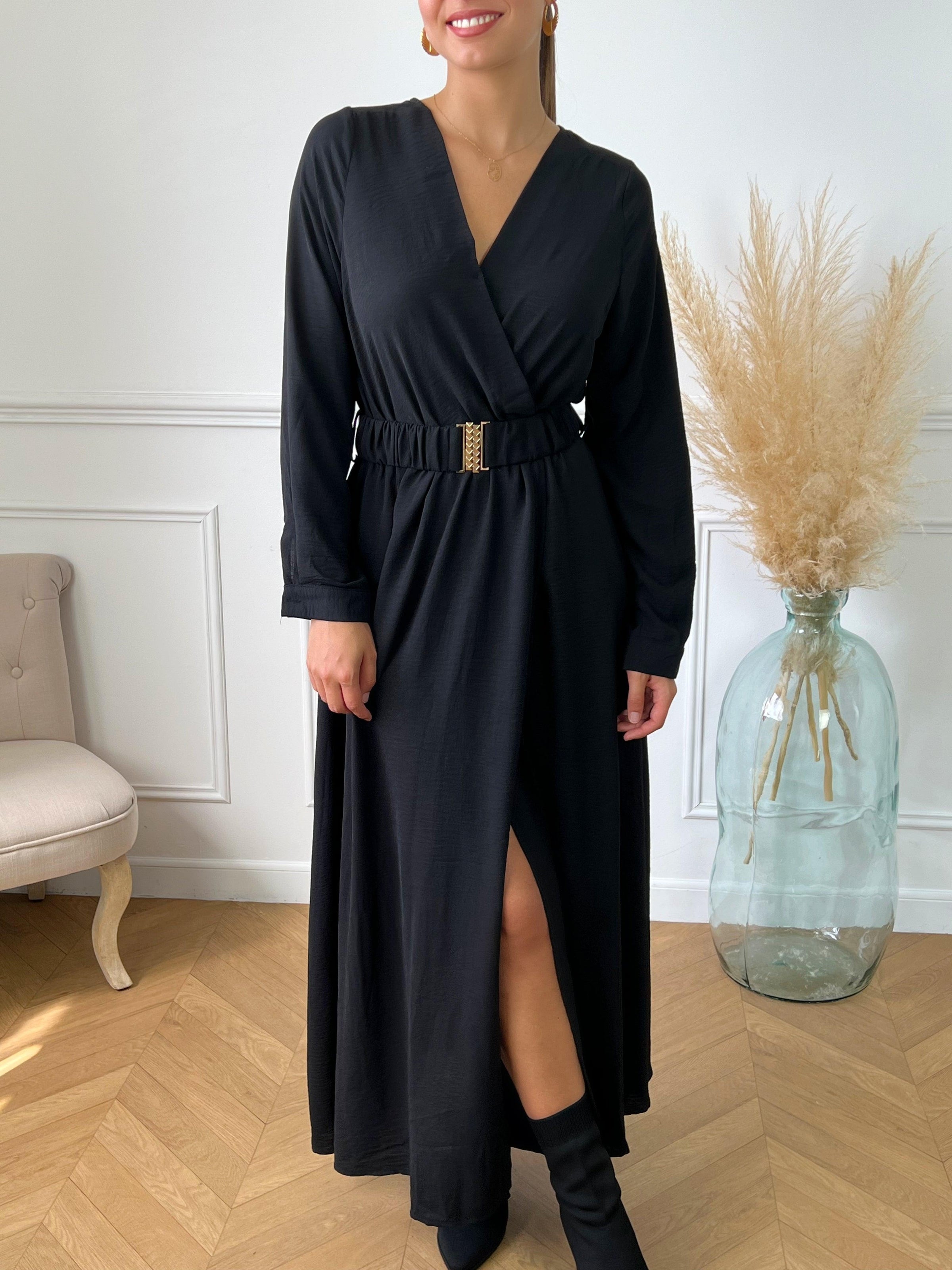 Robe longue noire femme – Loïcia