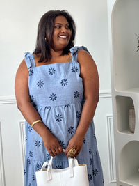 Plus-size long blue dress: Siena