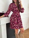 Robe courte violette à motifs : Lise