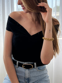 Schwarzes Spitzentop: Sixtine
