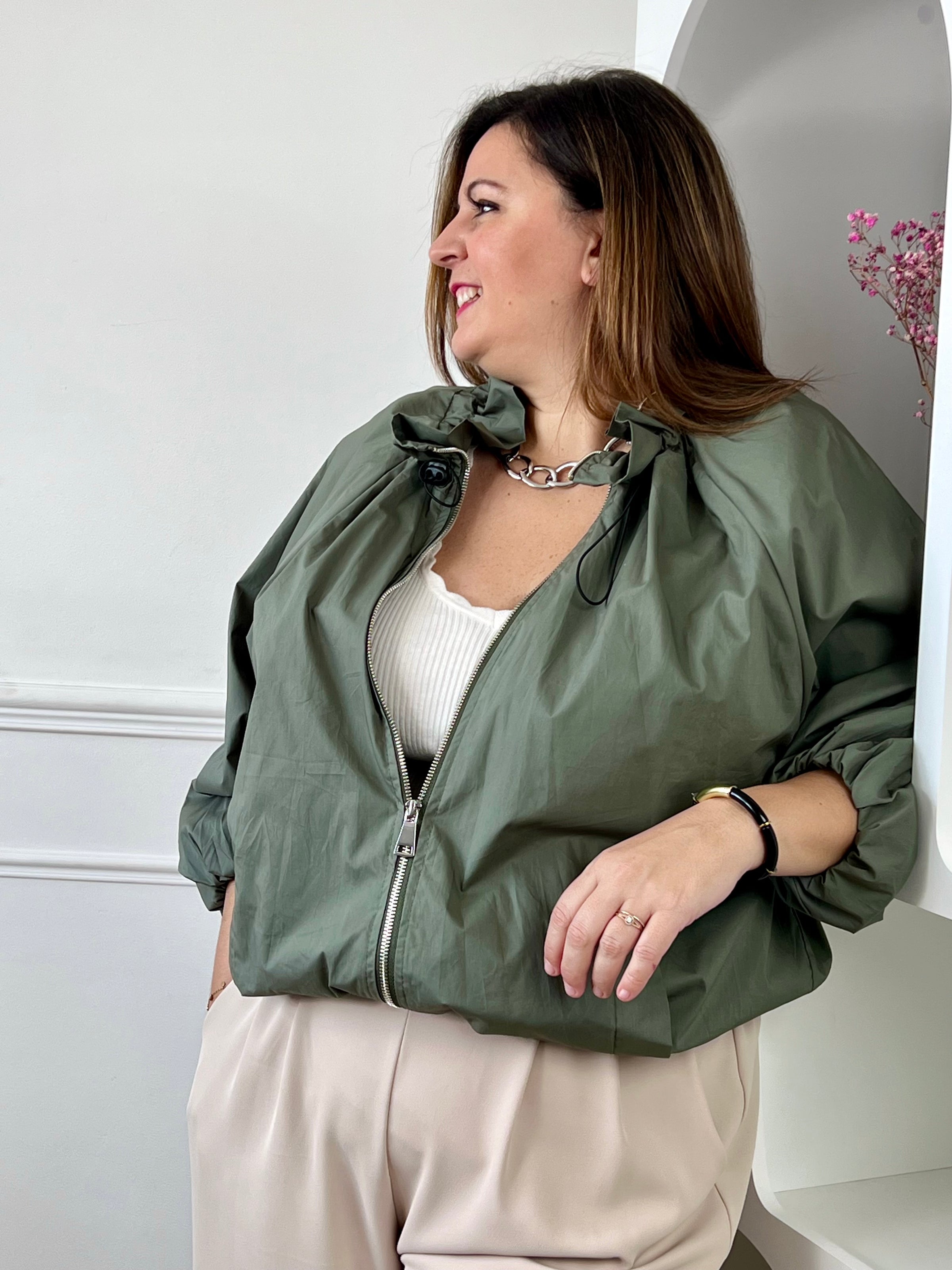 Parka kaki grande taille : Ciana