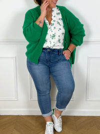 Gilet vert grande taille : Caroline