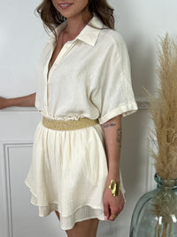 Chemise beige gaze de coton : Jenifer