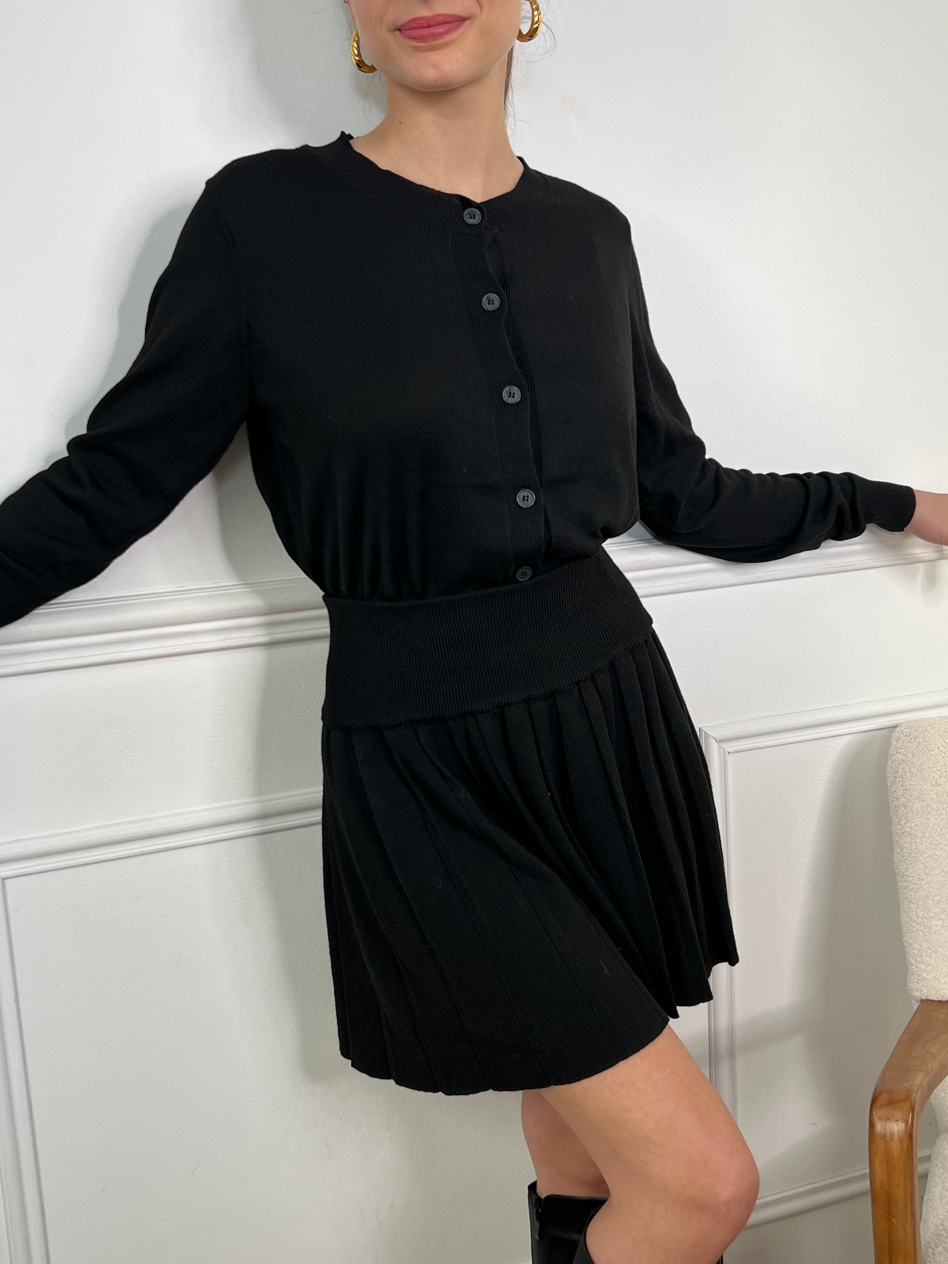 Jupe noire effet plissée femme – Loïcia