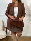 Blazer marron grande taille : Adriane