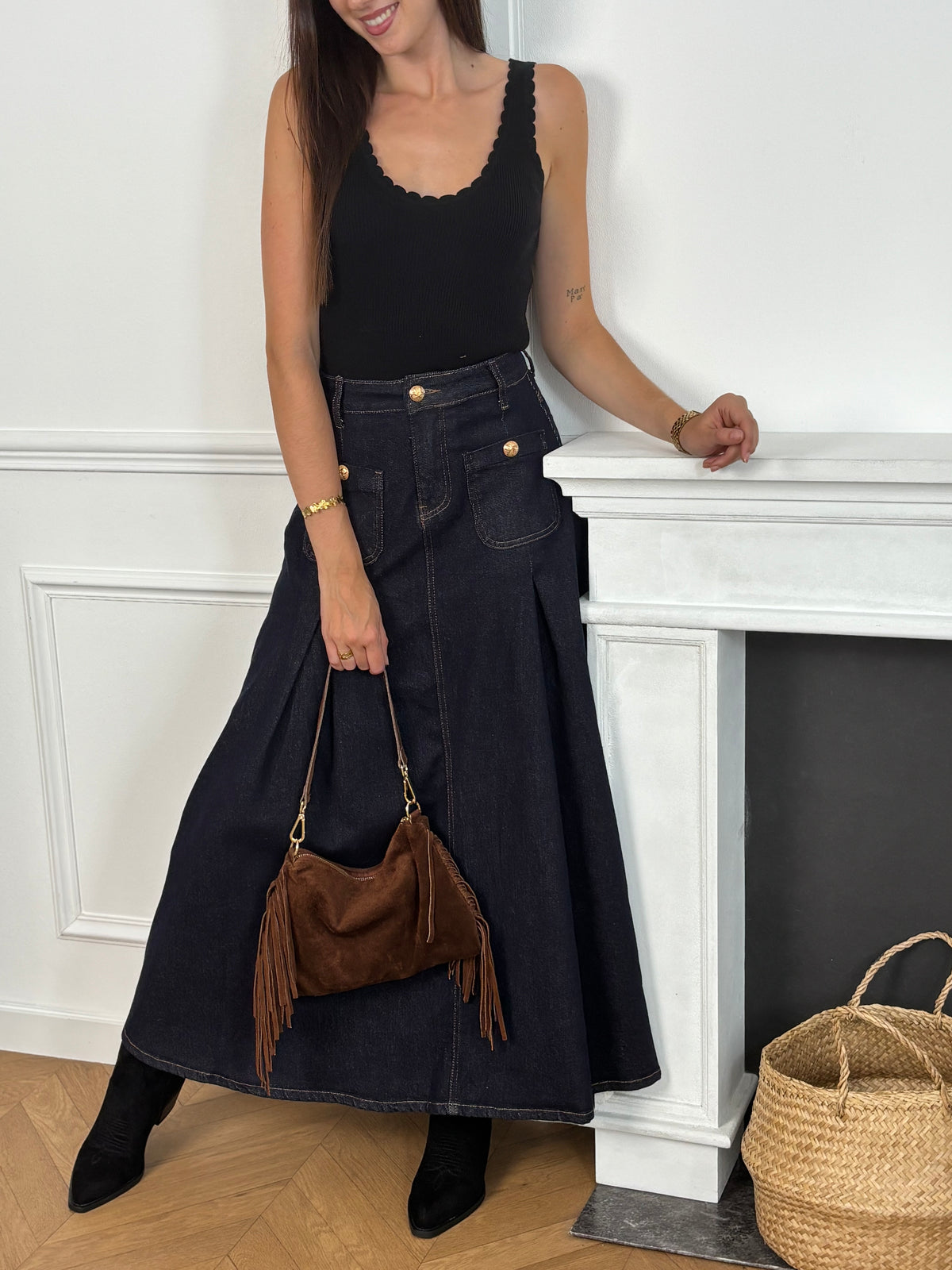 Jupe longue en jean : Belia