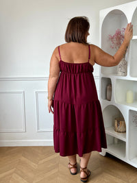 Robe longue bordeaux grande taille : Tahana