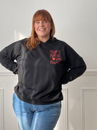 Pull noir a capuche : Amore