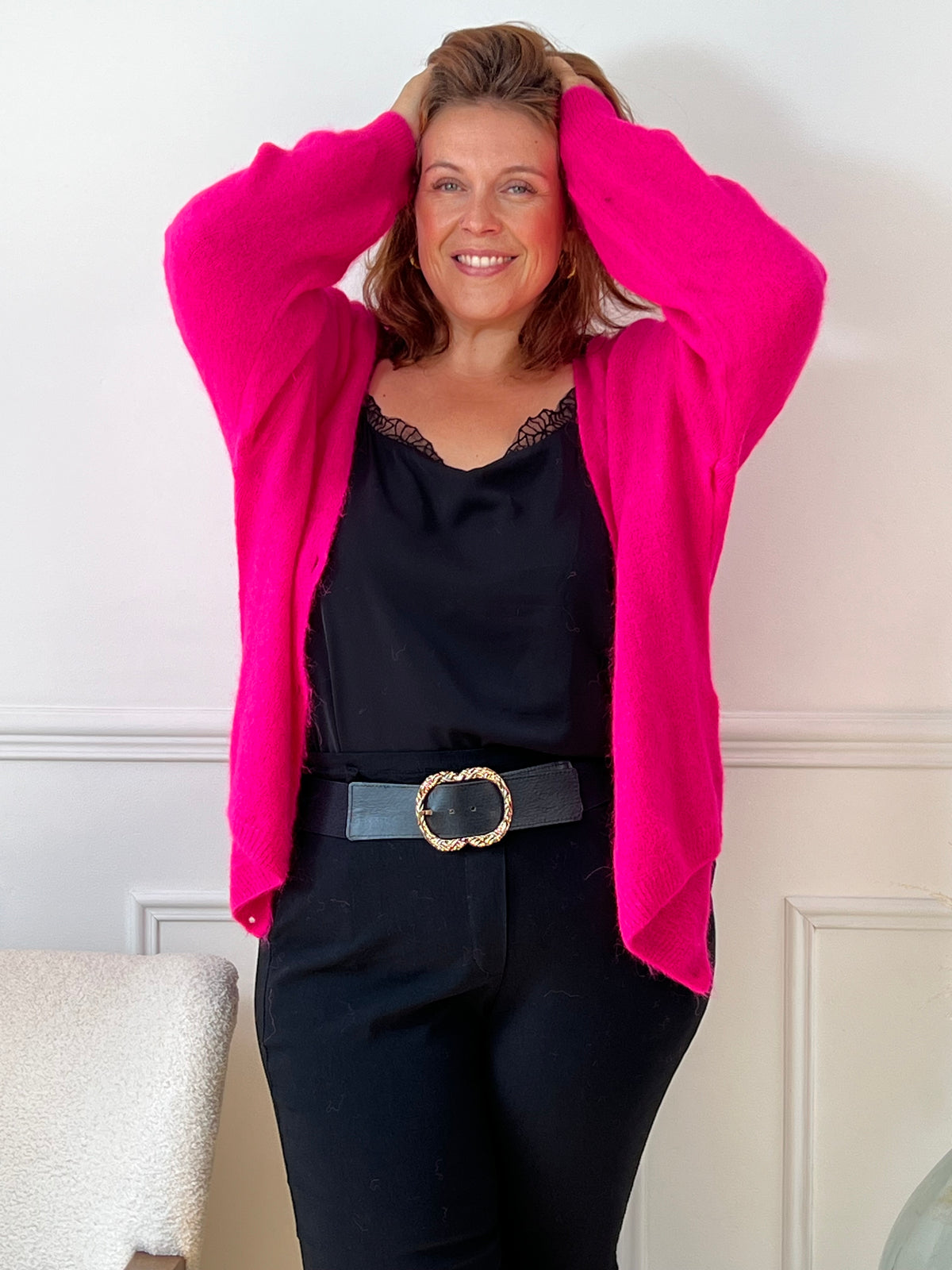 Gilet fuchsia Made in Italie curve : Caroline