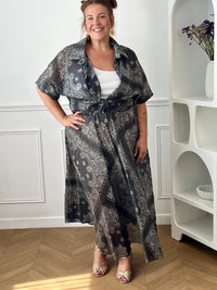 Jupe grise à motifs grande taille : Nova