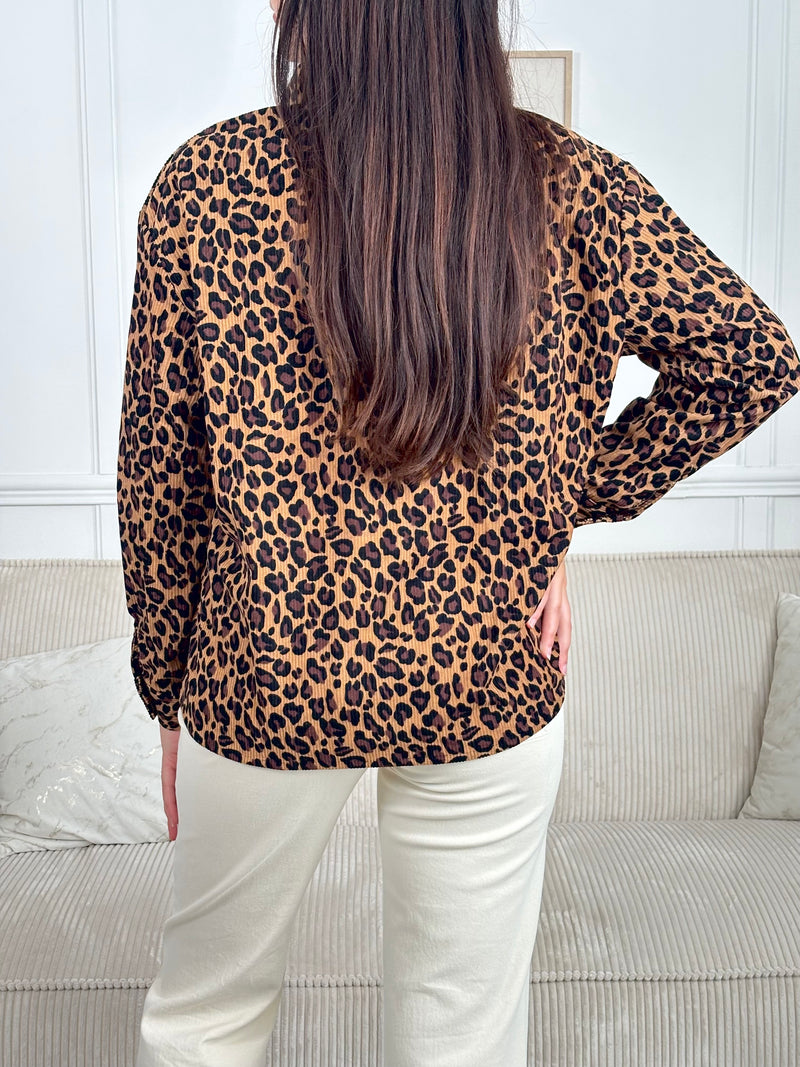 Découvrez la chemise Alda, une pièce incontournable qui allie style et confort. Avec son motif léopard captivant et son effet velours doux, elle apporte une touche d'élégance à votre garde-robe.&nbsp;