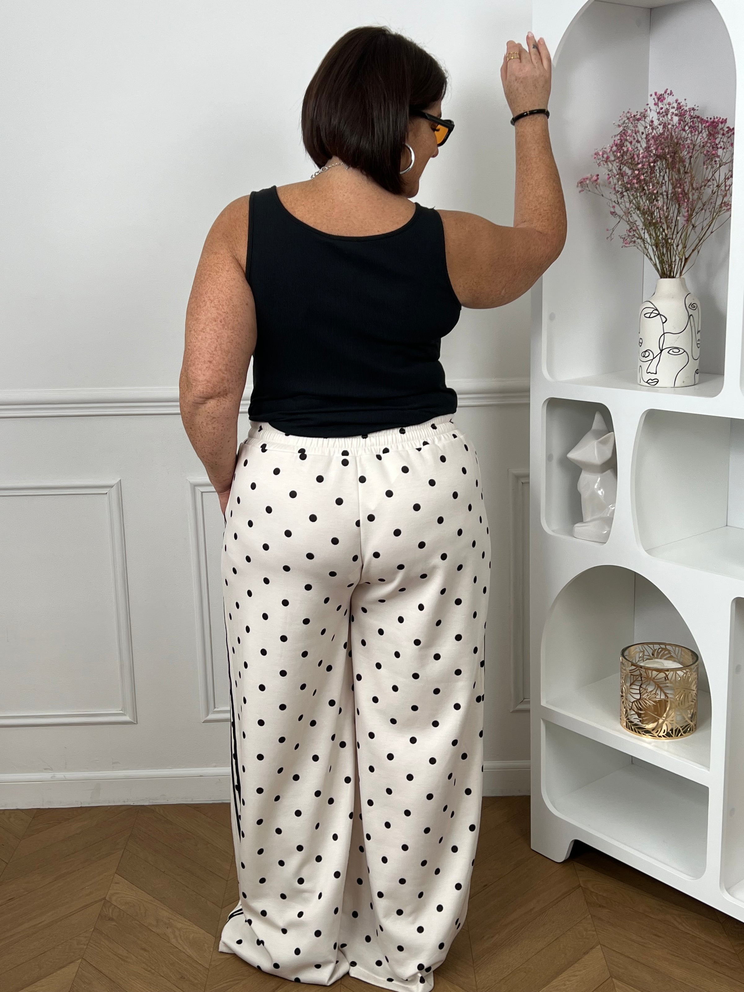 Pantalon Tall écru à pois : Mao