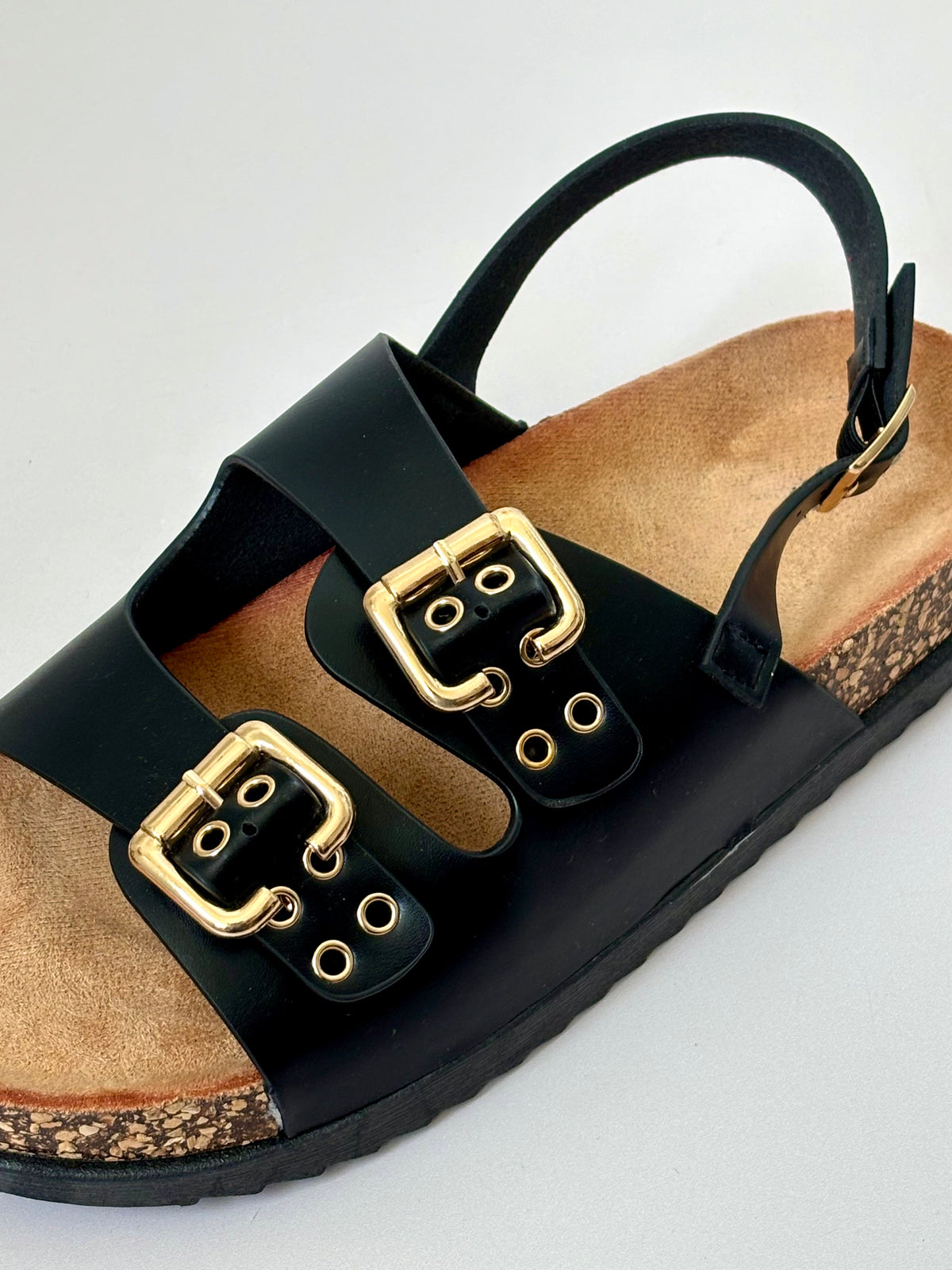 Black slingback sandals: Augio