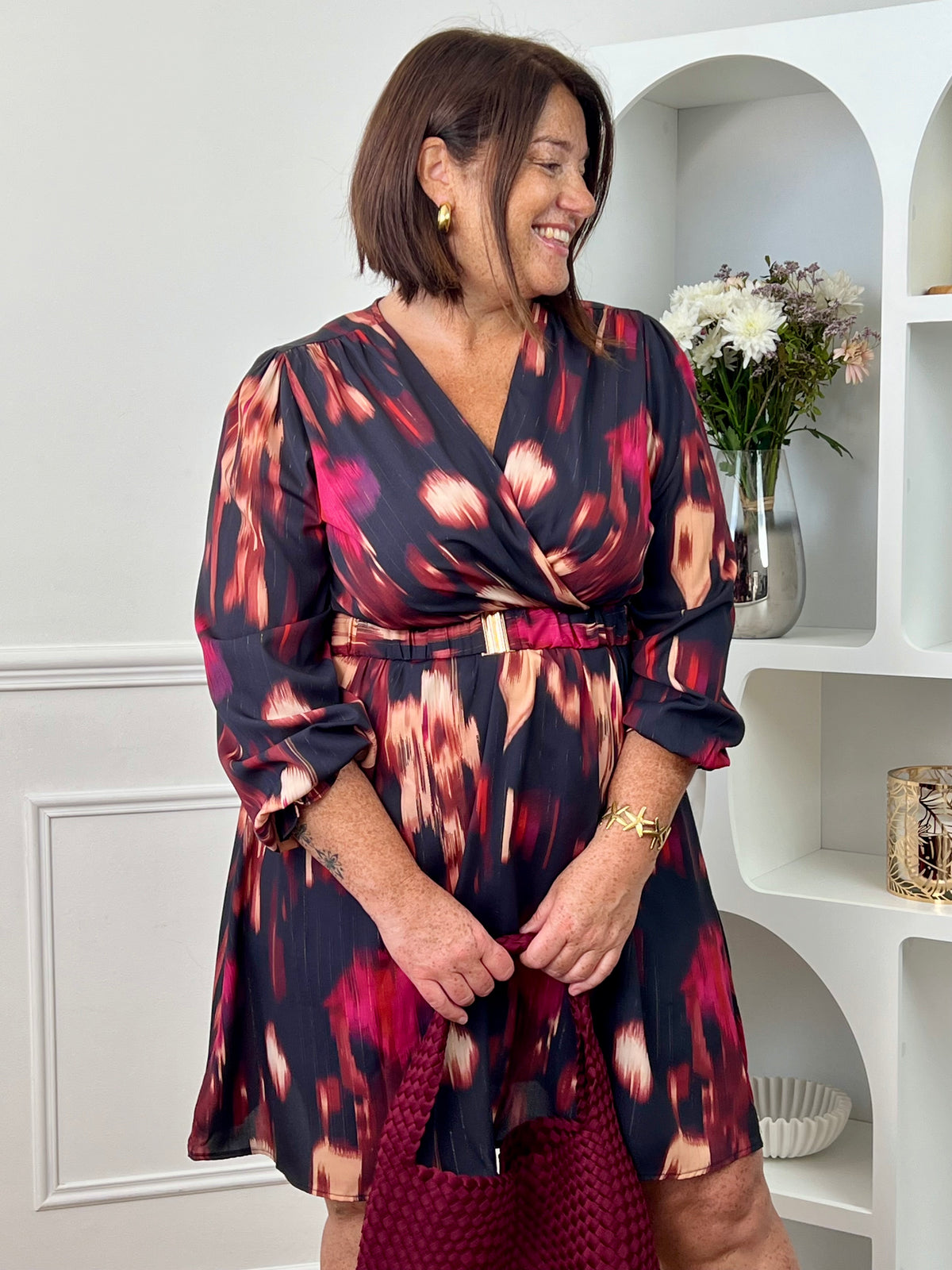 Colorful short dress Plus size: Cleia