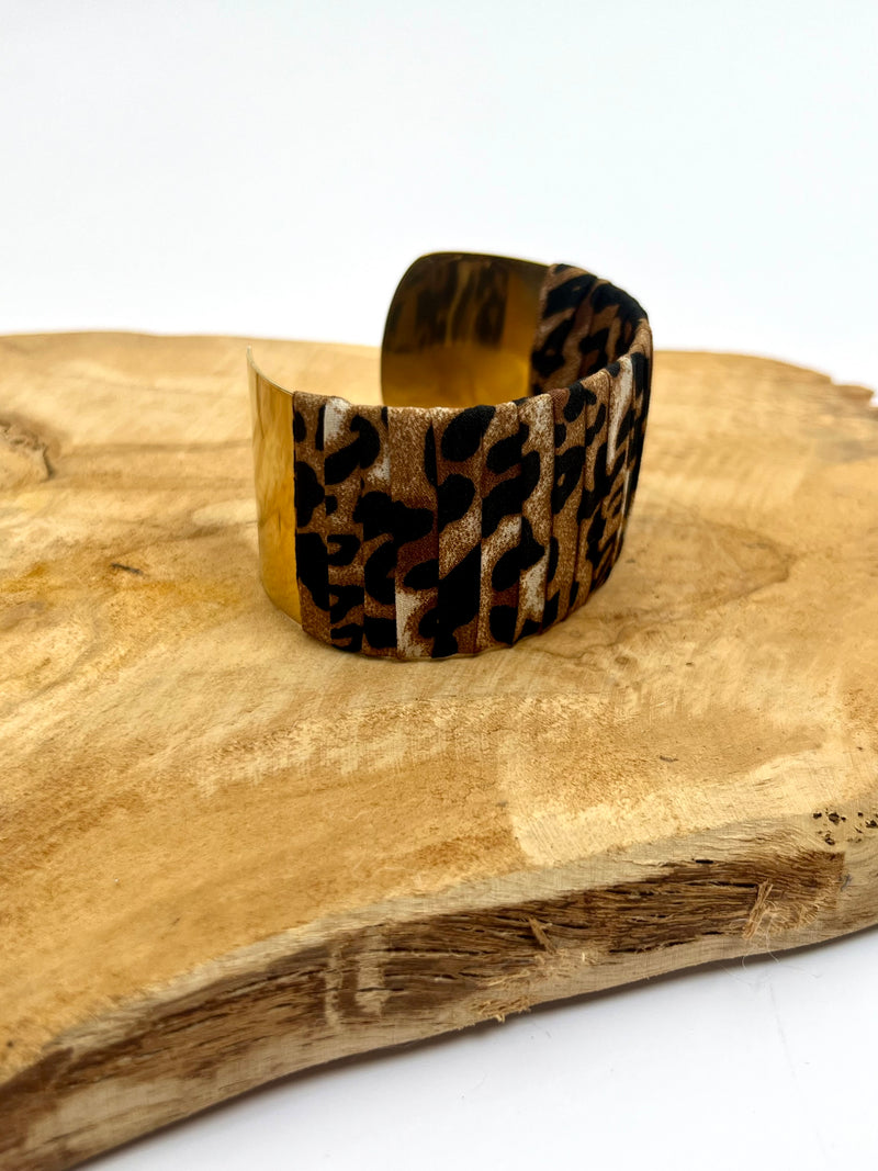 Bracelet jonc doré et léopard : Louis