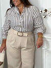 Chemise écrue à motifs grande taille : Capucine