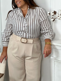 Chemise écrue à motifs grande taille : Capucine
