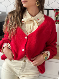 Gilet rouge made in Italie : Caroline