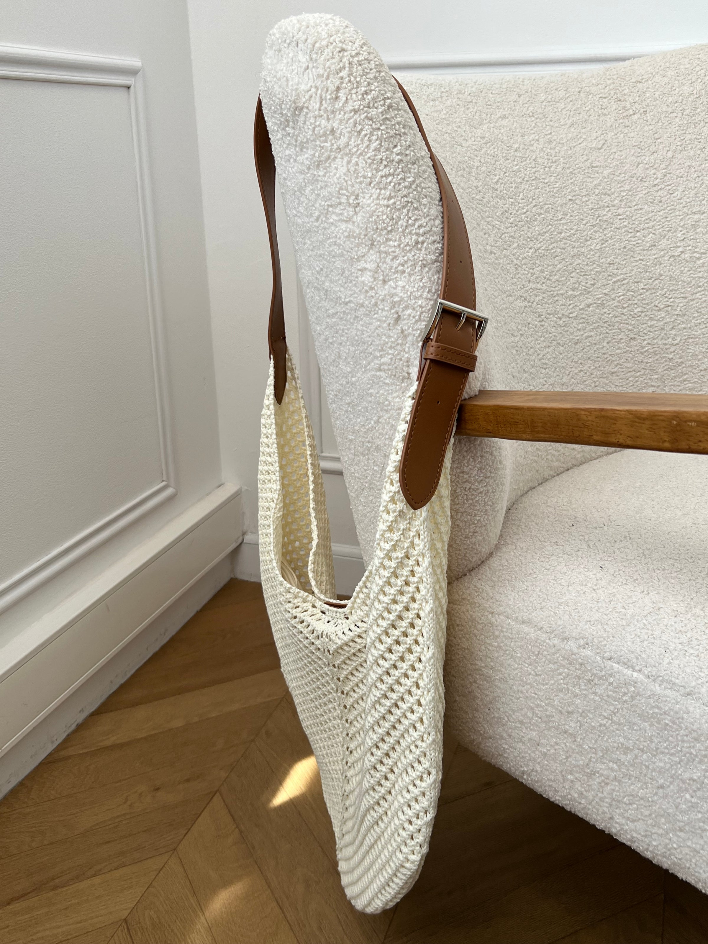 Beige crocheted bag: Djeni