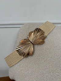 Ceinture beige en paille : Tamya