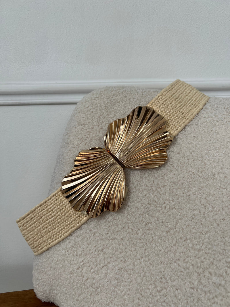 Ceinture beige en paille : Tamya