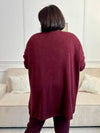Gilet long bordeaux grande taille : Louison