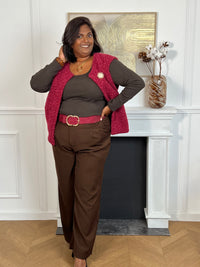 Veste moumoute bordeaux grande taille  : Tinia