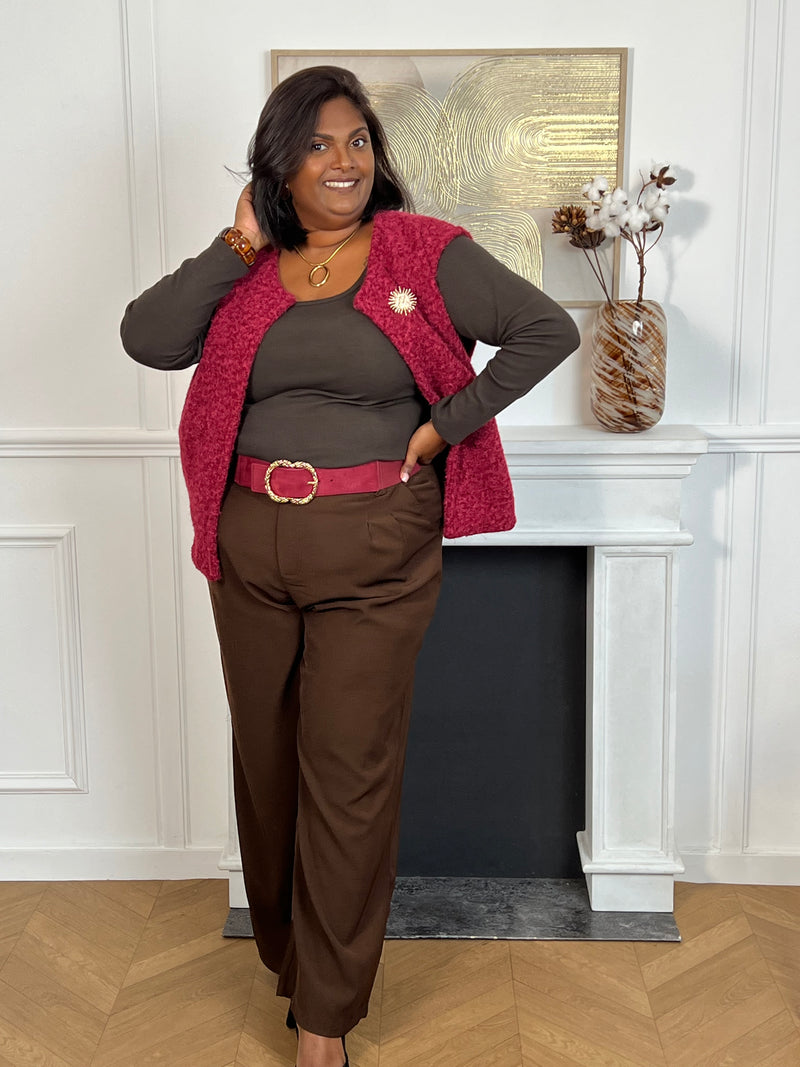 Veste moumoute bordeaux grande taille  : Tinia