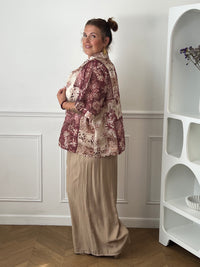 Chemise bordeaux à motifs grande taille : Thalia