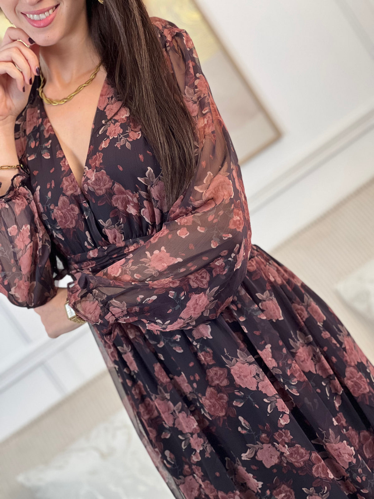 Robe longue à motifs : Blandine