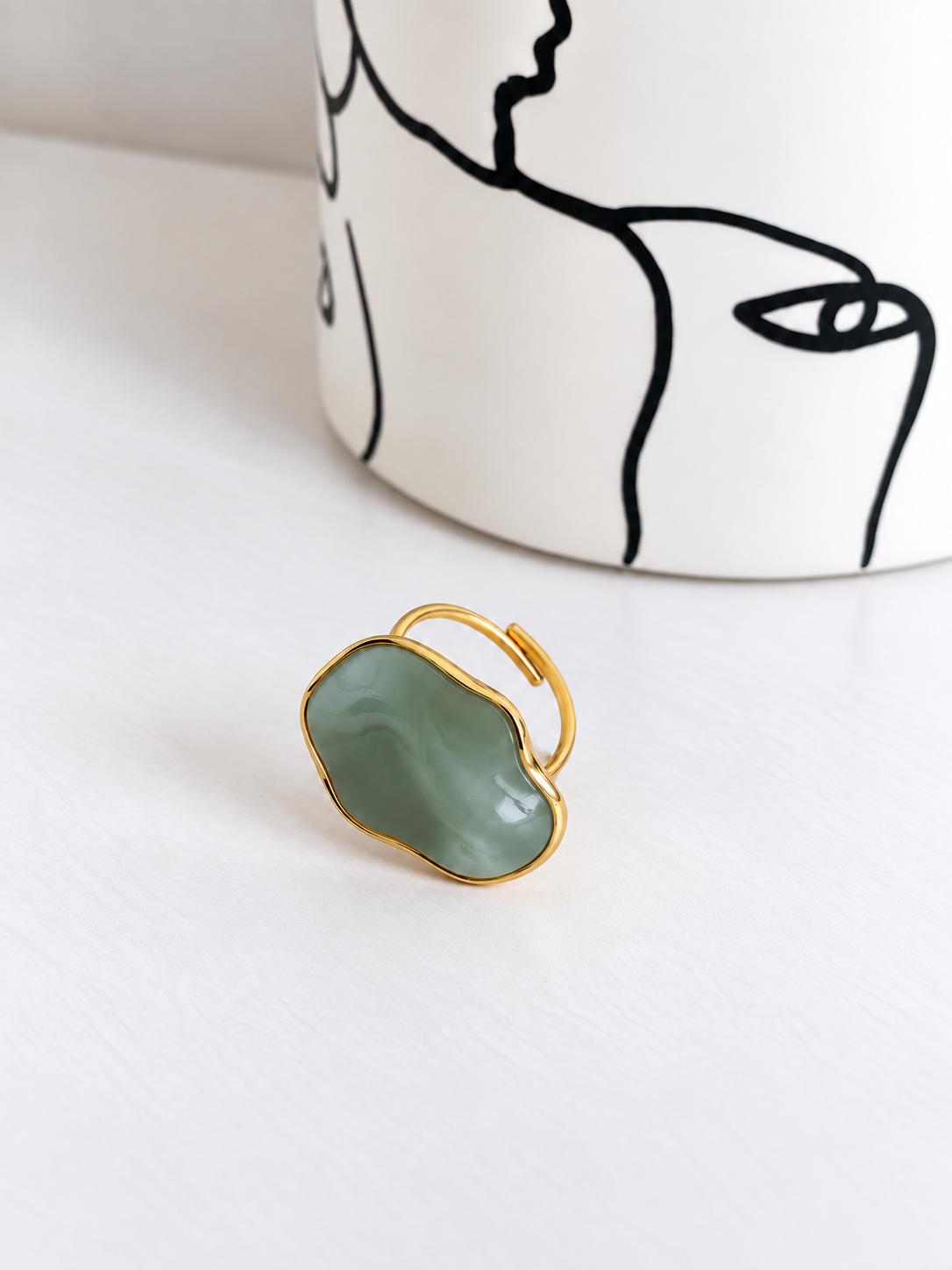 Bague vert et dorée : Liwen