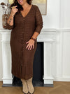Robe longue marron en broderie grande taille : Venus