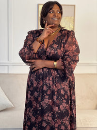 Robe longue à motifs grande taille : Blandine