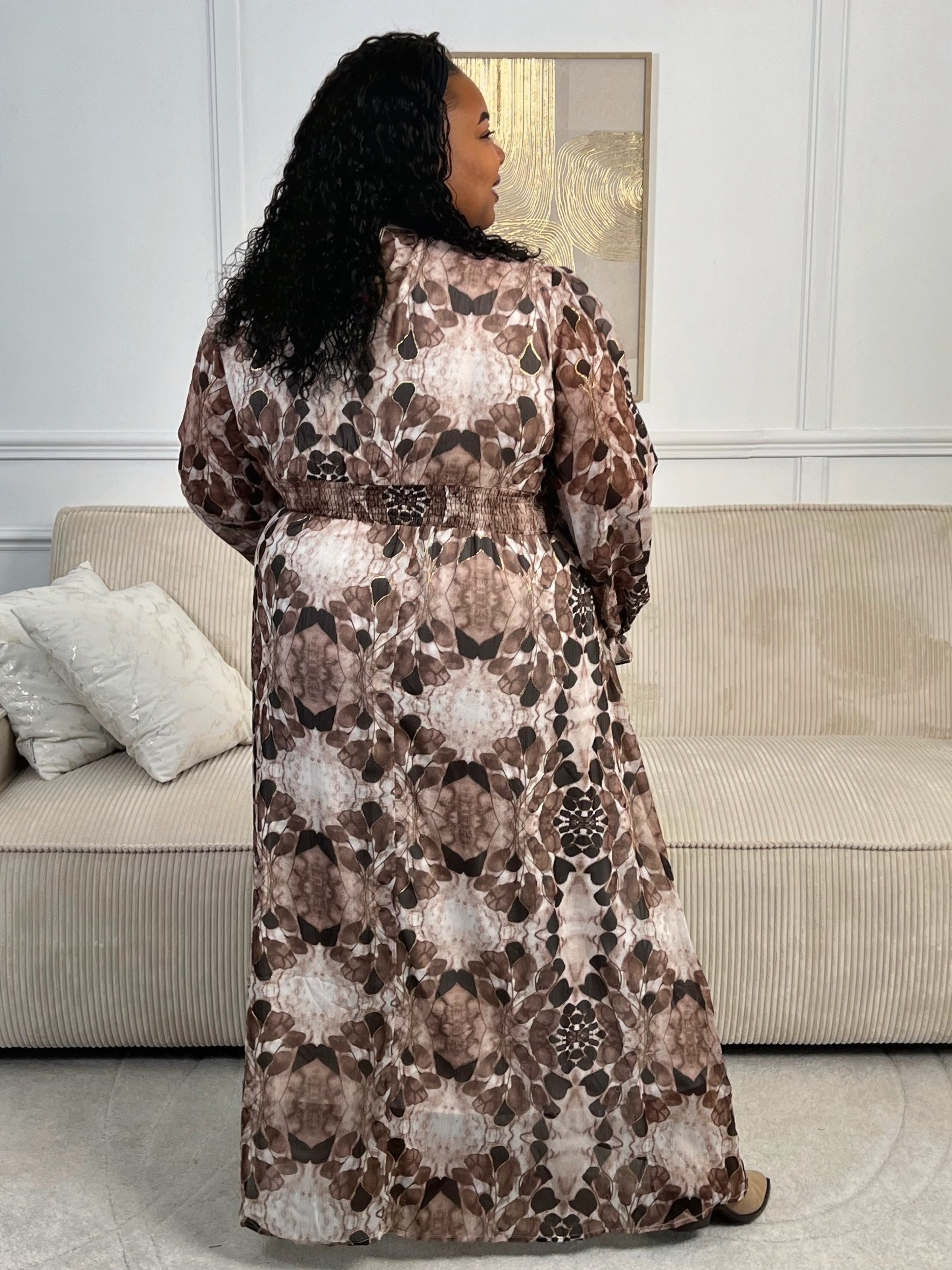 Robe longue à motifs grande taille : Elma