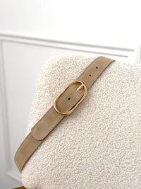 Beige leather belt: Jules
