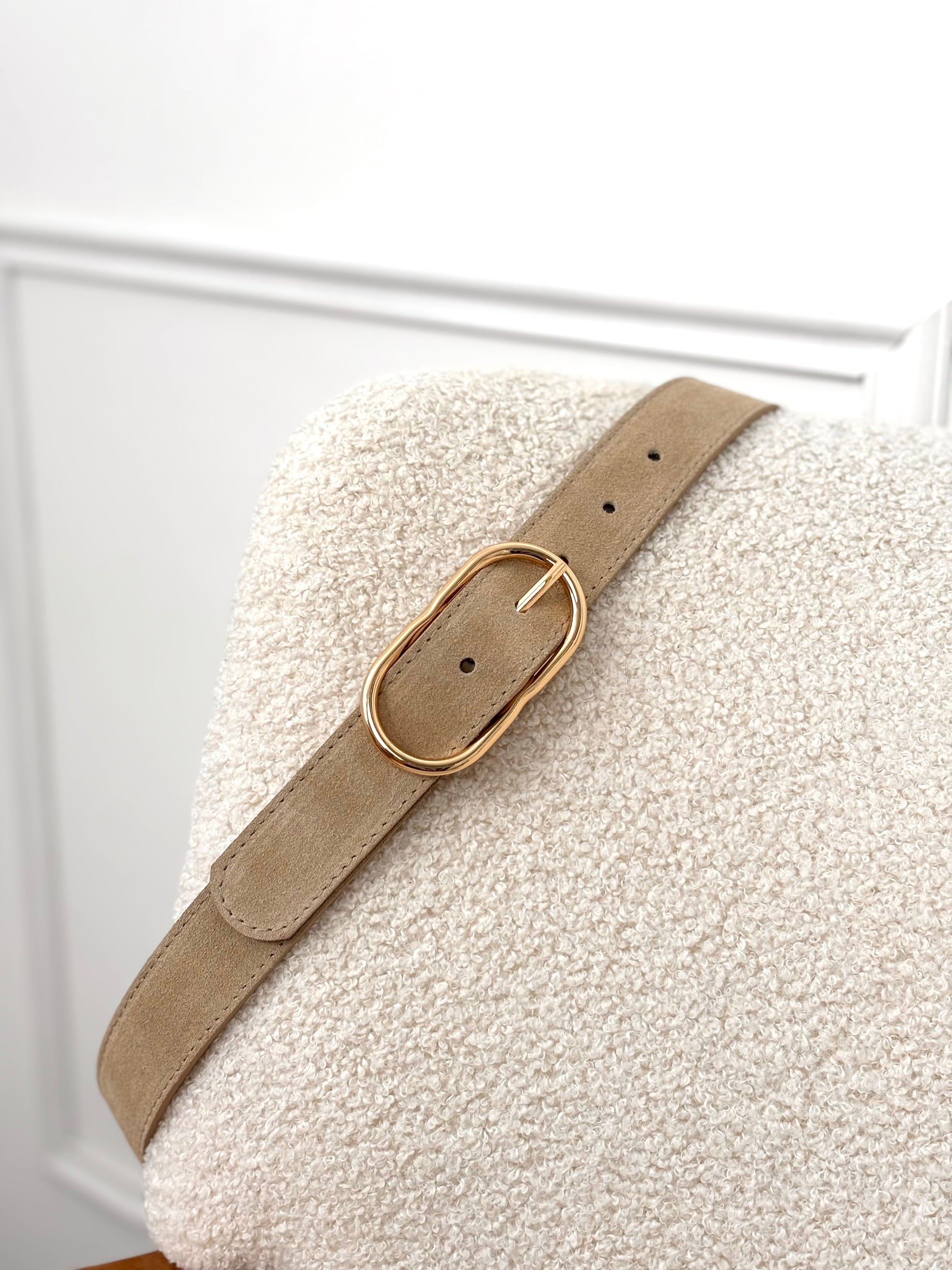 Beige leather belt: Jules